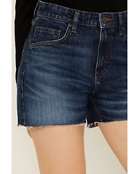 Wrangler Retro Women's Dark Wash Bailey High Rise Cutoff Denim Shorts