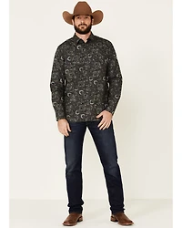 Moonshine Spirit Men's Legacy Large Paisley Print Long Sleeve Western Shirt