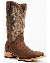 Tanner Mark Men's Exotic Full Quill Ostrich Western Boots - Broad Square Toe