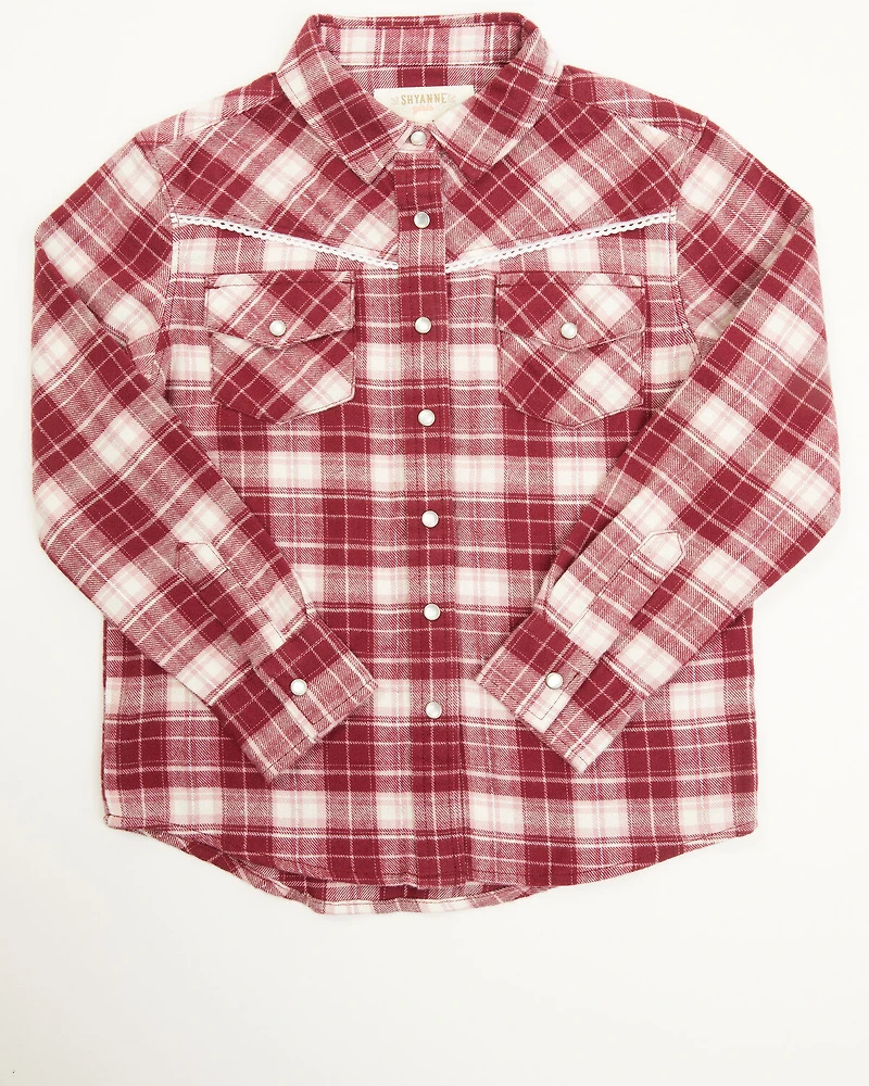 Shyanne Toddler Girls' Holiday Plaid Long Sleeve Pearl Snap Shirt