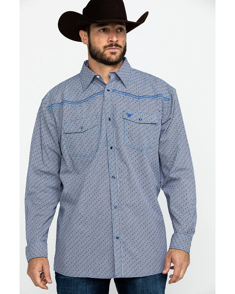 Cowboy Hardware Men's Dobby Print Long Sleeve Western Shirt