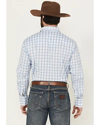 Wrangler Men's Plaid Print Long Sleeve Snap Stretch Western Shirt