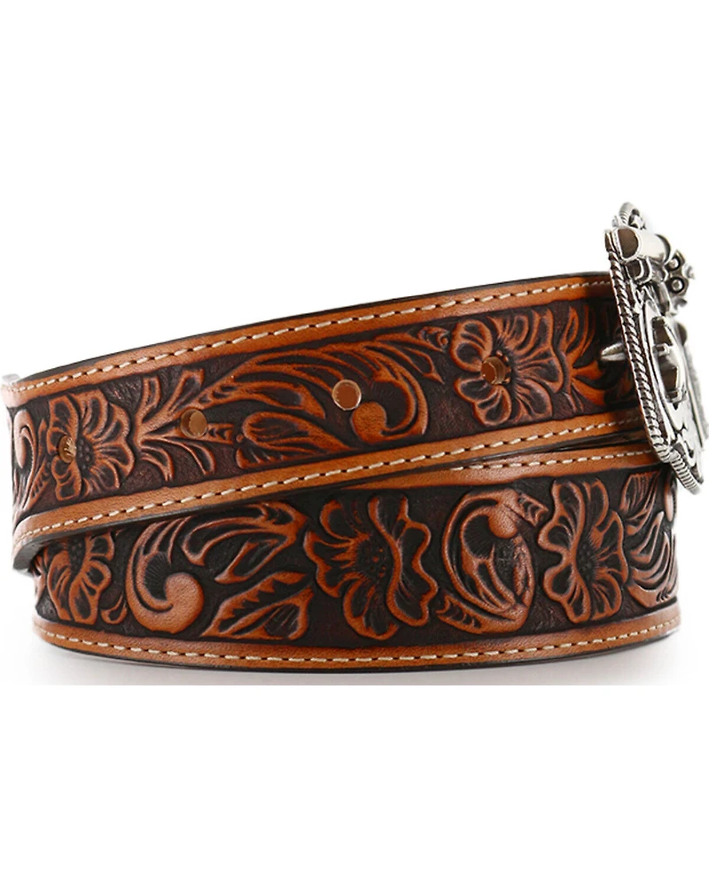 Justin Kid's Tooled Leather Belt