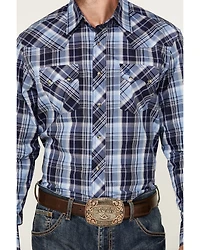 Wrangler Retro Men's Plaid Print Long Sleeve Snap Western Shirt