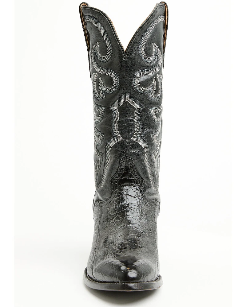 El Dorado Men's Handmade Ostrich Leg Western Boots - Round Toe