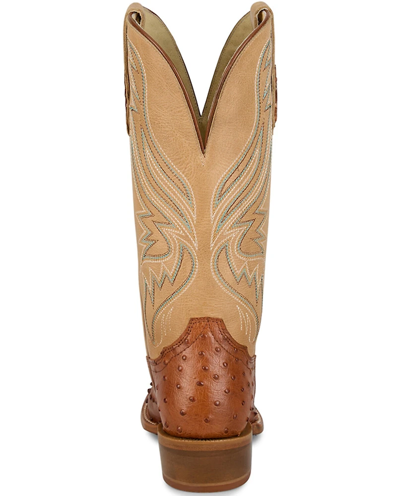 Tony Lama Women's Zaire Exotic Full Quill Ostrich Western Boots - Square Toe