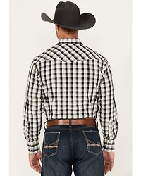 Roper Men's Plaid Print Long Sleeve Snap Stretch Western Shirt