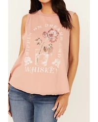 Cleo + Wolf Women's Brianna High Low Whiskey Graphic Tank