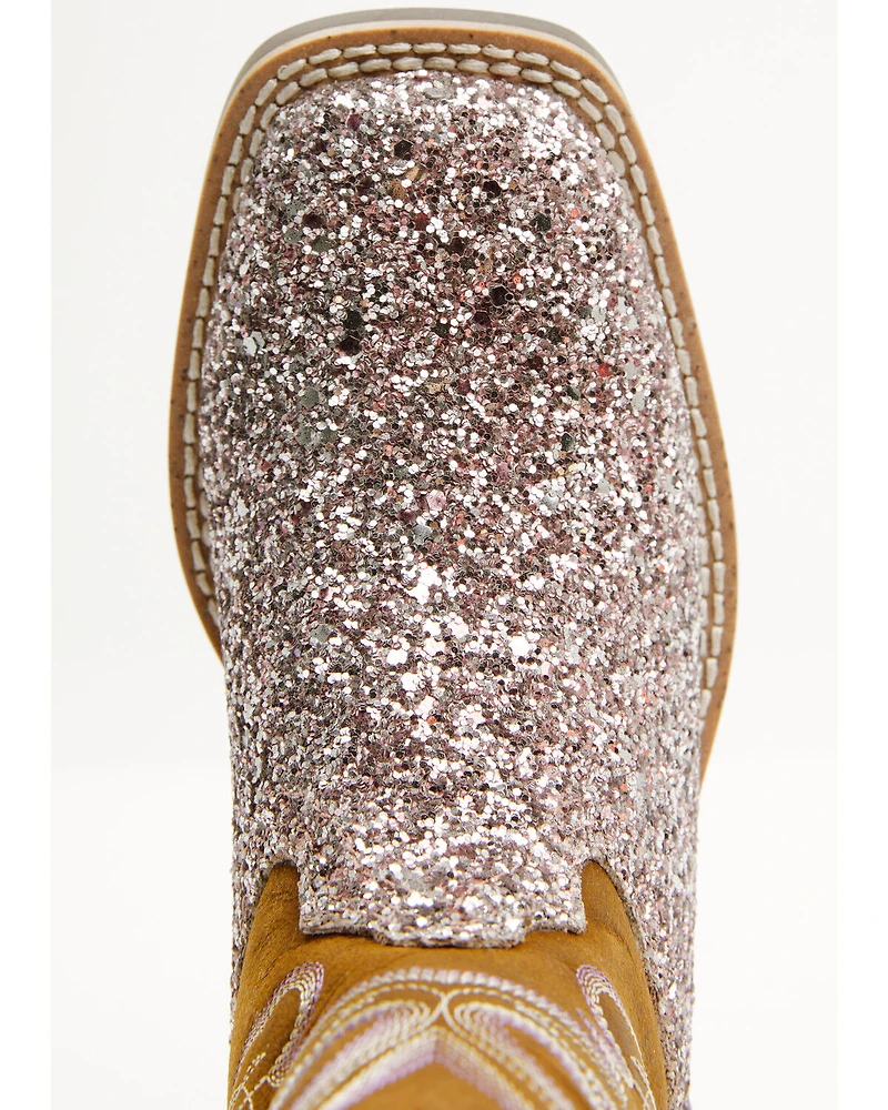 Shyanne Girls' Avery Glitter Western Boots - Broad Square Toe