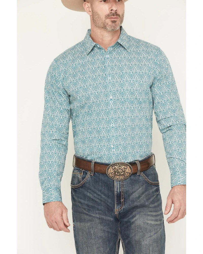 Gibson Trading Co Men's Lava Lamps Medallion Print Long Sleeve Button-Down Stretch Western Shirt