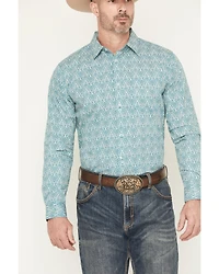 Gibson Trading Co Men's Lava Lamps Medallion Print Long Sleeve Button-Down Stretch Western Shirt