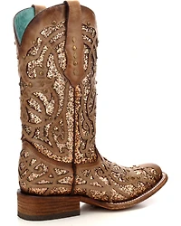 Corral Women's Orix Glitter Inlay & Studded Western Boots - Square Toe