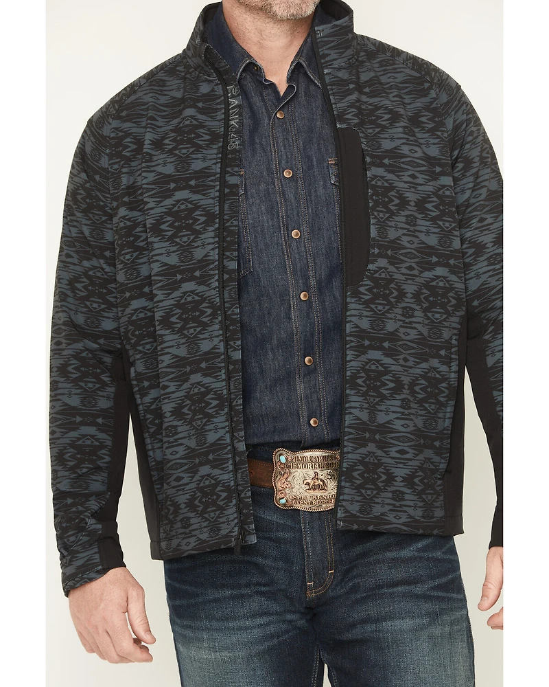 RANK 45® Men's Aries Tonal Southwestern Softshell Jacket