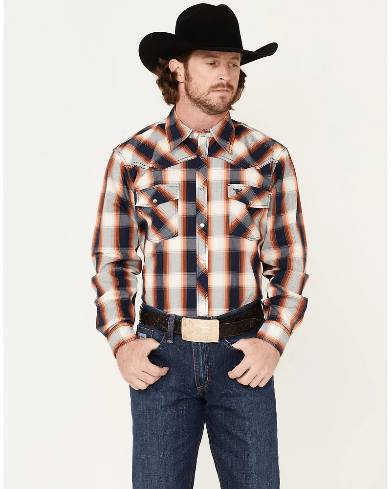 Cowboy Hardware Men's Hombre Large Plaid Pearl Snap Western Shirt