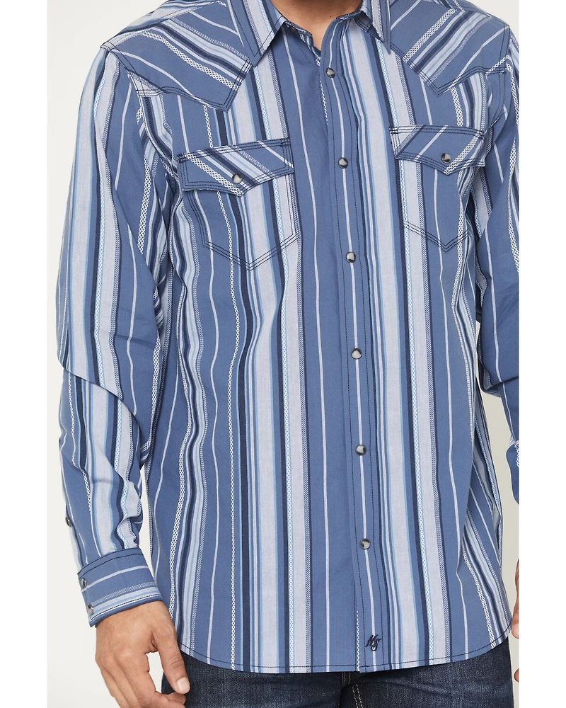 Moonshine Spirit Men's Bloom Striped Long Sleeve Snap Western Shirt