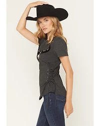 Blended Women's Bull Skull Short Sleeve Graphic Tee