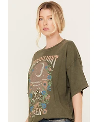 Cleo + Wolf Women's Moonlight Chased Oversized Graphic Tee