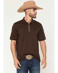 RANK 45® Men's Rigged Solid Zipper Polo