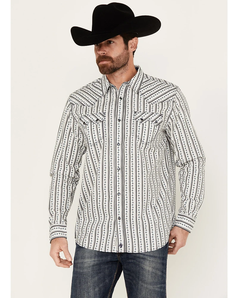 Moonshine Spirit Men's One Last Song Floral Print Long Sleeve Pearl Snap Western Shirt