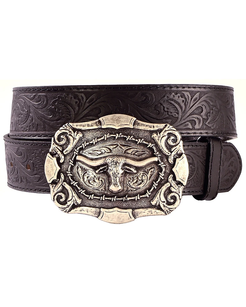 Cody James Men's Western Tooled Longhorn Belt