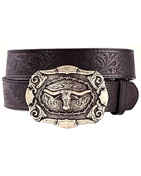 Cody James Men's Western Tooled Longhorn Belt