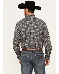 Cinch Men's Floral Geo Print Long Sleeve Button-Down Stretch Western Shirt