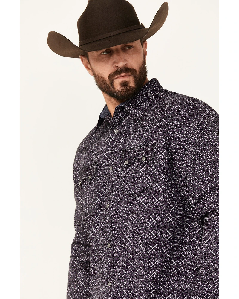 Moonshine Spirit Men's Geo Print Long Sleeve Snap Western Shirt