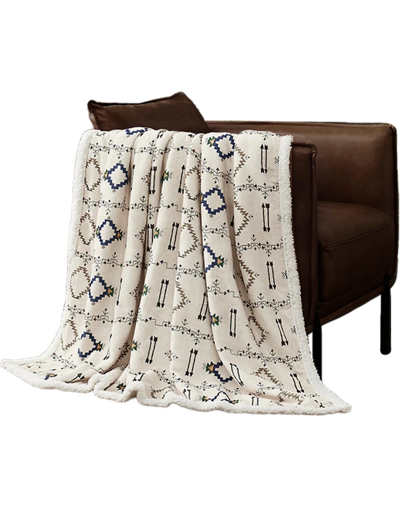 HiEnd Accents Arrow Campfire Sherpa Throw