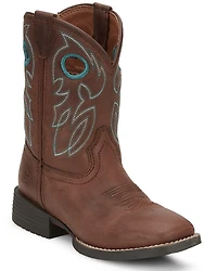 Justin Boys' Bowline Junior Western Boots - Broad Square Toe