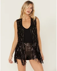Wonderwest Women's Foiled Suede Vest