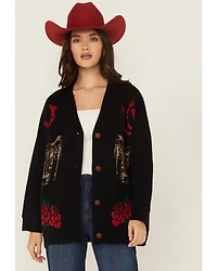Rodeo Quincy Women's Horse Rose Cardigan