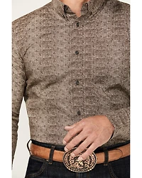 Cody James Men's Crossed Geo Print Long Sleeve Button-Down Stretch Western Shirt