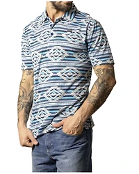 Kimes Ranch Men's Tulum Southwestern Striped Short Sleeve Button-Down Polo
