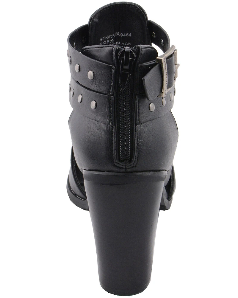Milwaukee Performance Women's Platform Heel Studded Strap Sandals