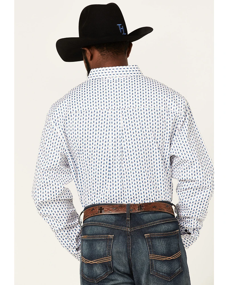 RANK 45® Men's Trained Geo Print Long Sleeve Button-Down Western Shirt