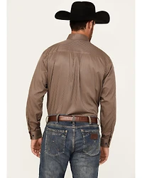 Cinch Men's Mini Striped Print Long Sleeve Button-Down Western Shirt