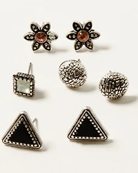 Shyanne Women's Flower Cross Stud Earring Set - 13 Piece