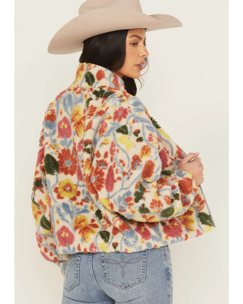 Cleo + Wolf Women's Floral Sherpa Jacket