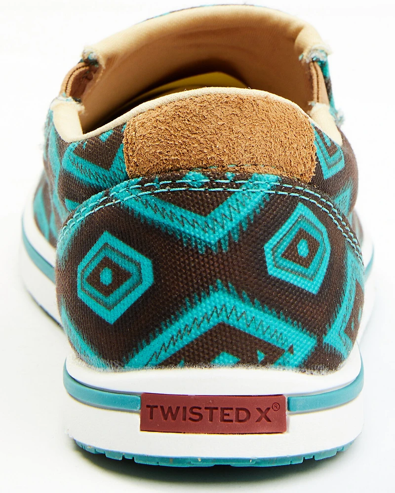 Twisted X Women's Southwestern Pattern Casual Kicks Slip-On Shoes - Moc Toe