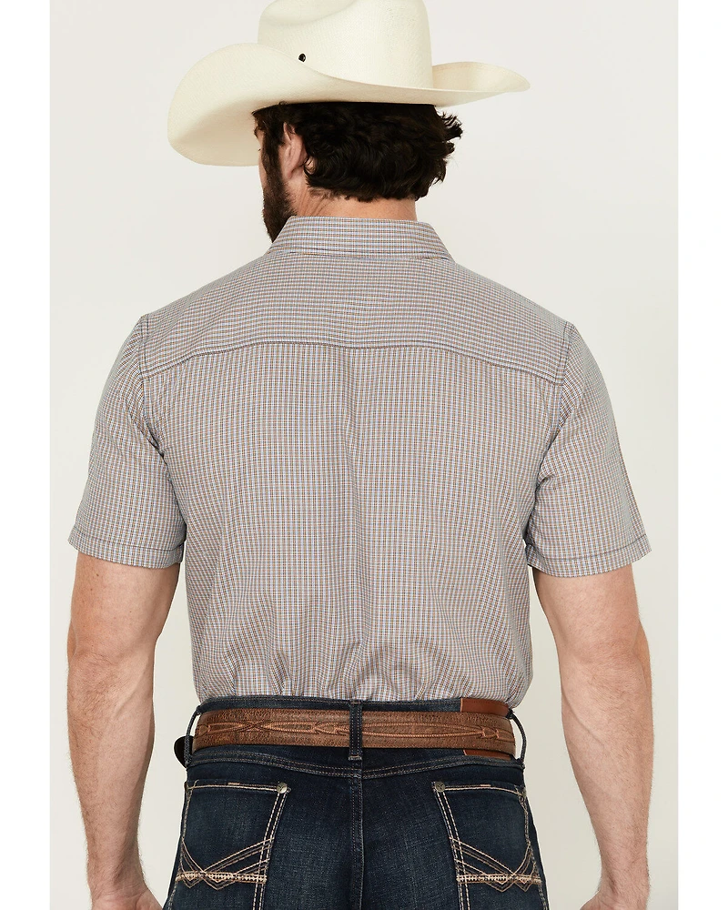 Gibson Men's Gold Cave Plaid Print Short Sleeve Button-Down Western Shirt