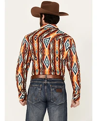 Rock & Roll Denim Men's Southwestern Striped Long Sleeve Snap Stretch Western Shirt