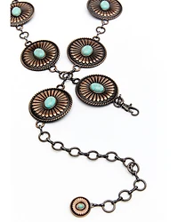 Shyanne Women's Rust Copper Concho Link Belt