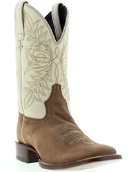 Botas Caborca For Liberty Black Women's Embroidered Leaf Western Boot - Broad Square Toe