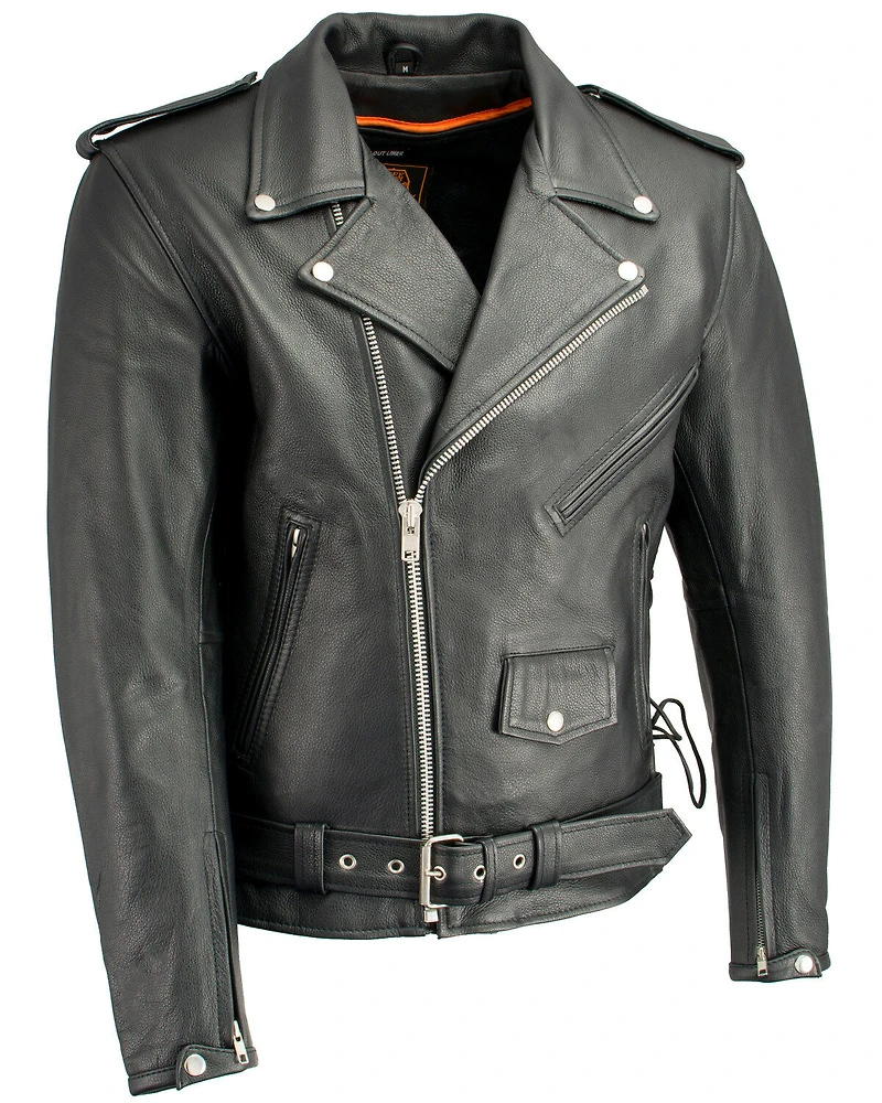 Milwaukee Leather Men's Classic Side Lace Concealed Carry Motorcycle Jacket - 4X