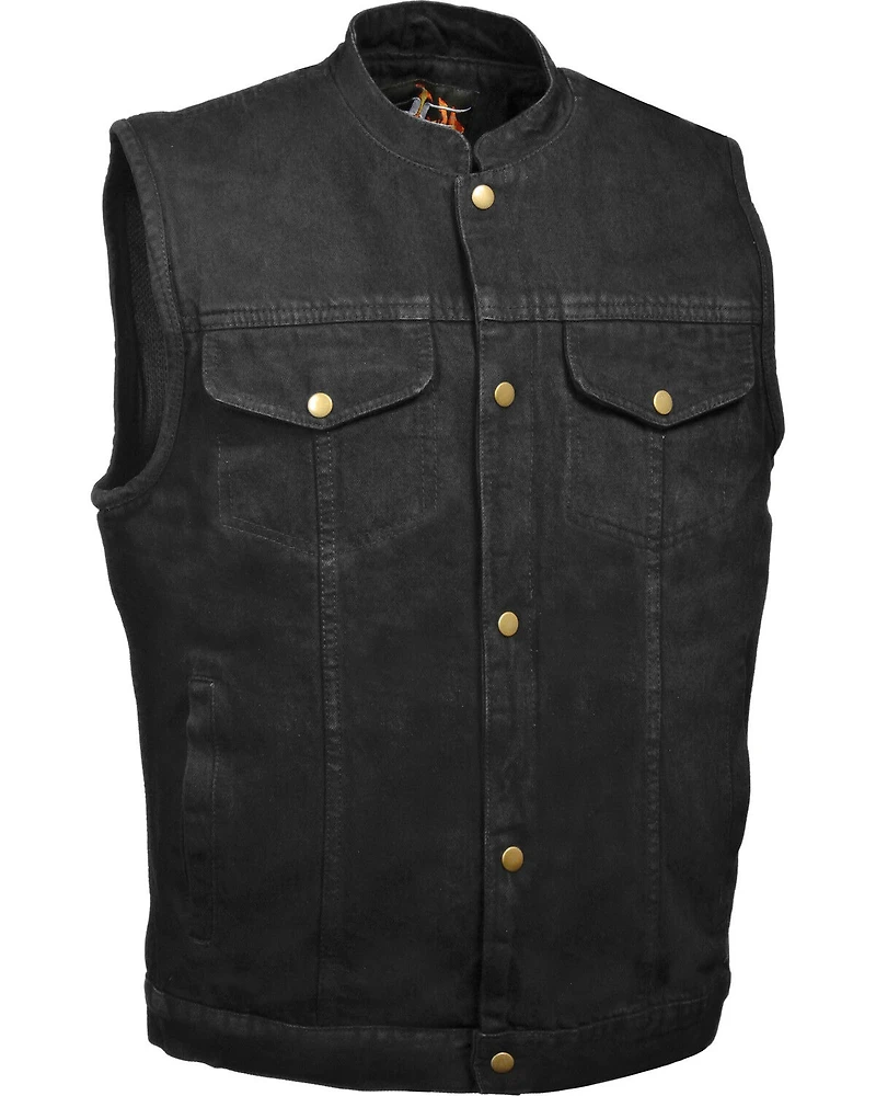 Milwaukee Leather Men's Snap Front Denim Club Style Vest with Gun Pocket - Big 5X