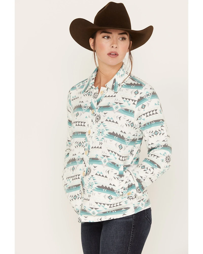 RANK 45® Women's Southwestern Print Quilted Shacket