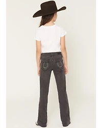 Rock & Roll Denim Girls Horseshoe Embroidered Bootcut Stretch Jeans