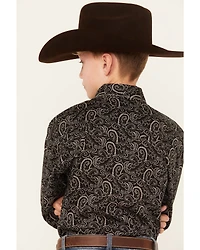 Rock & Roll Denim Boys' Paisley Print Long Sleeve Snap Western Shirt