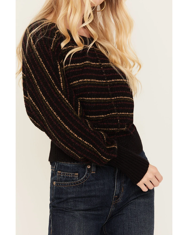 Shyanne Women's Lurex Striped Dolman Sweater