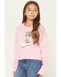Originality Girls' Cowboy Boot Sweater